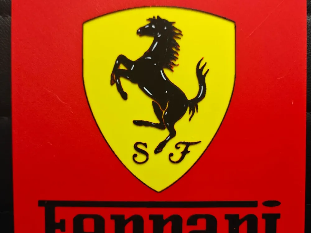 Ferrari Badge by TheHueforgeLady HueForge model: Ferrari Badge by TheHueforgeLady