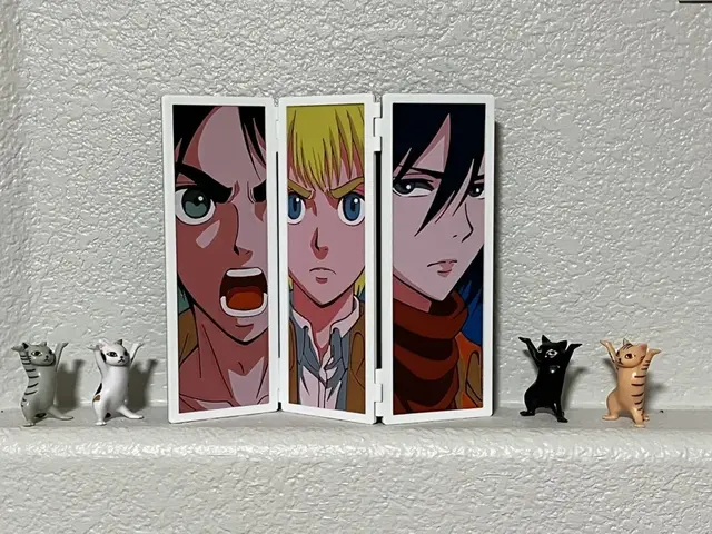 HueForge model: Triptych Display: Attack on Titan by FantasyZ
