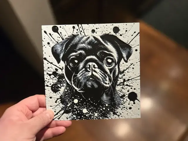 HueForge model: Graffiti Black Pug Hueforge by 3Ree Printing