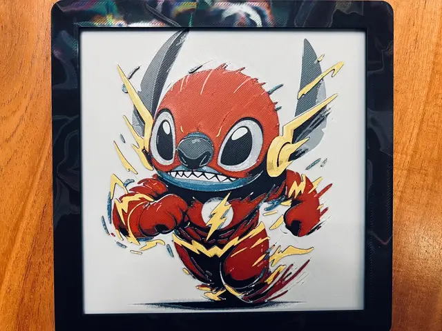 HueForge model: Stitch Dressed as The Flash by JustBe 3D Printing