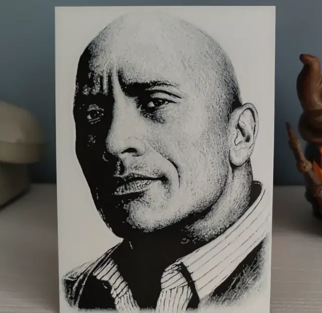 HueForge model: Hueforge  The Rock portrait by Litolunar