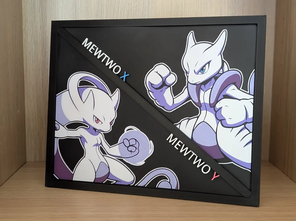Mewtwo X Y Hueforge & Frame by Nextopia HueForge model: Mewtwo X Y Hueforge & Frame by Nextopia