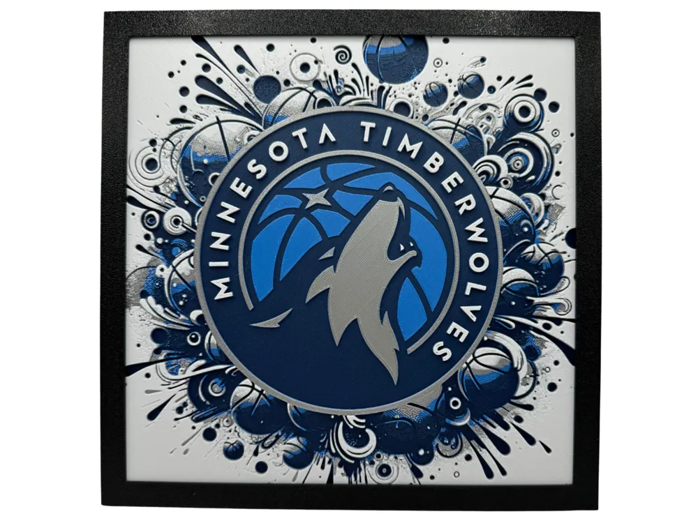 Minnesota Timberwolves - NBA Hueforge by Canadian Gamer HueForge model: Minnesota Timberwolves - NBA Hueforge by Canadian Gamer