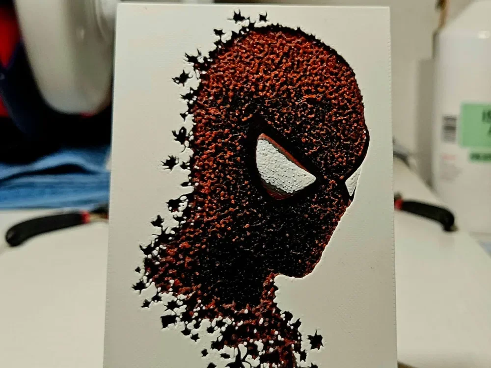 Spiderman spiders by Mano's 3d_Art HueForge model: Spiderman spiders by Mano's 3d_Art