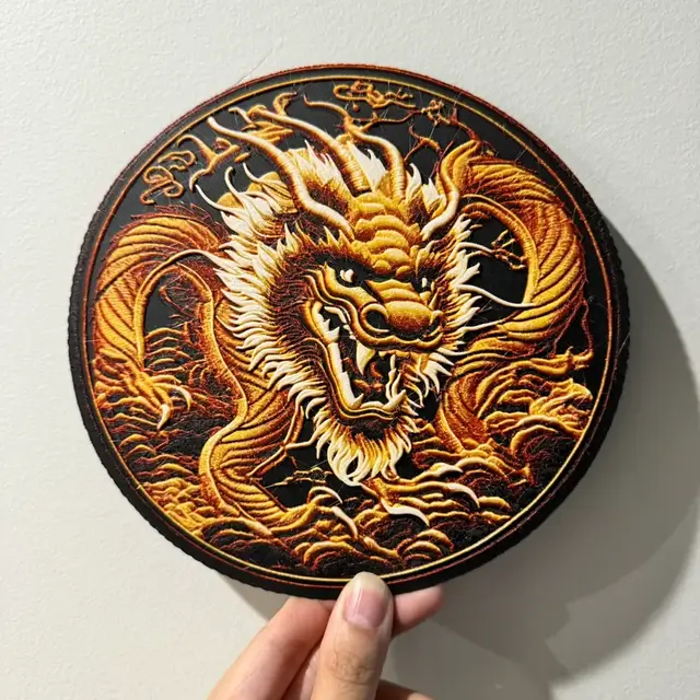 HueForge model: 'Embroidered' Dragon - HueForge Print by cyanidesugar