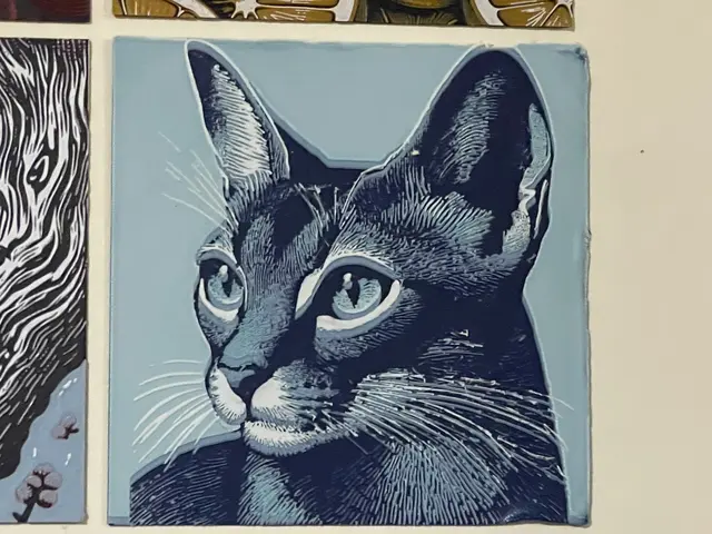 HueForge model: Blue Abyssinian Cat Hueforge Woodblock Print Art   by DeepDive3D