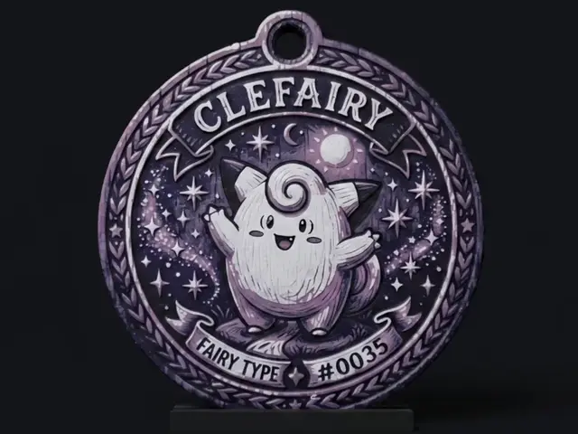 HueForge model: Clefairy #0035 - Pokemon Ornament by LED