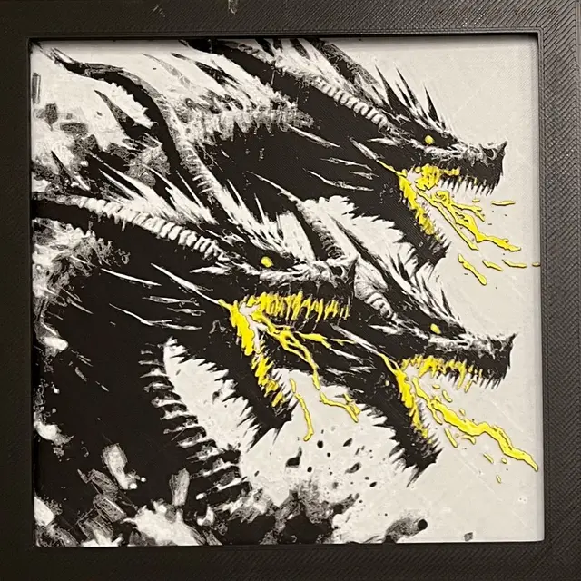 HueForge model: King Ghidorah by JustBe 3D Printing