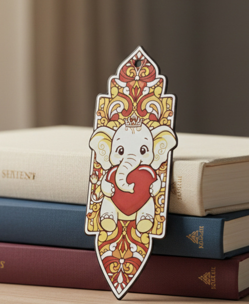 Valentines Day Bookmark - Elephant - Hueforge - 4 colors by doodleddigital HueForge model: Valentines Day Bookmark - Elephant - Hueforge - 4 colors by doodleddigital