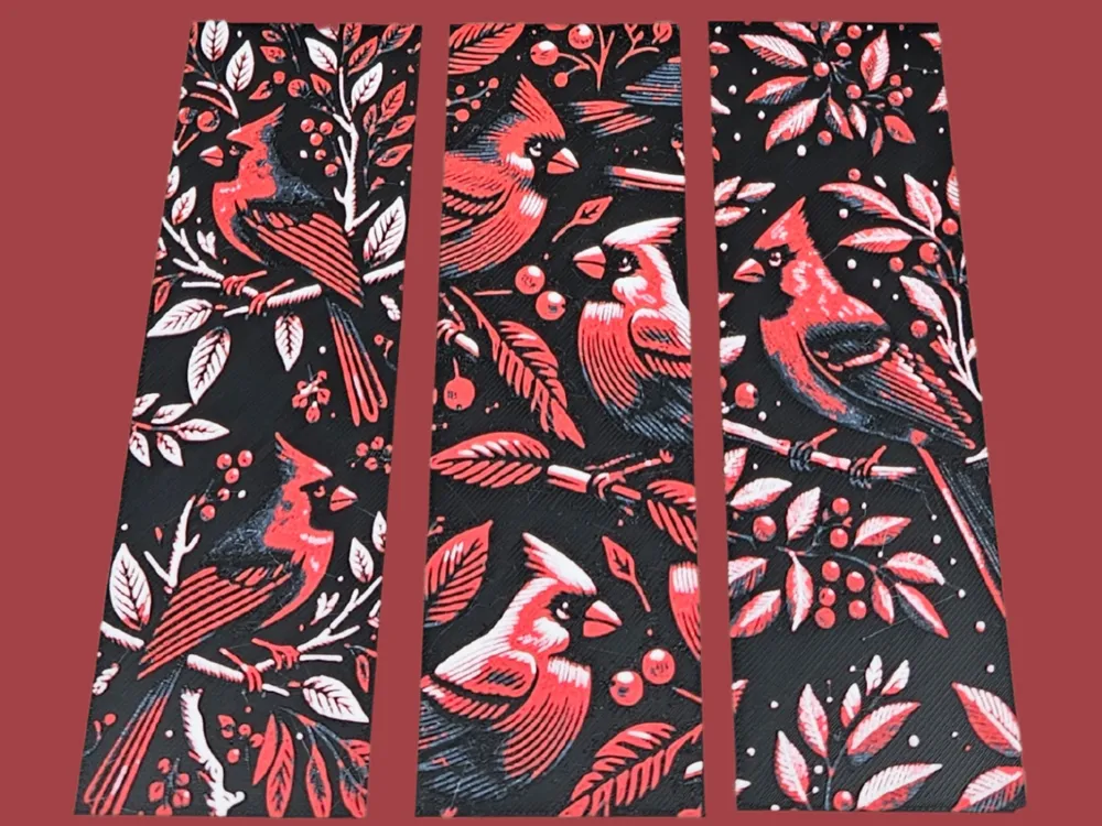 Cardinals Bookmarks by BusyKikiBee HueForge model: Cardinals Bookmarks by BusyKikiBee