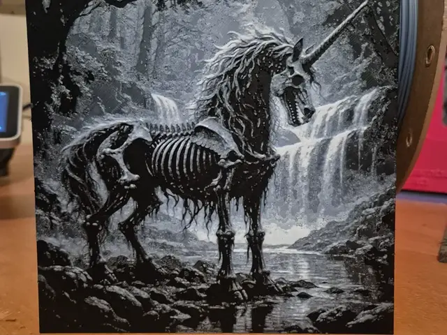 HueForge model: unicorn skeleton hueforge by Buntsta