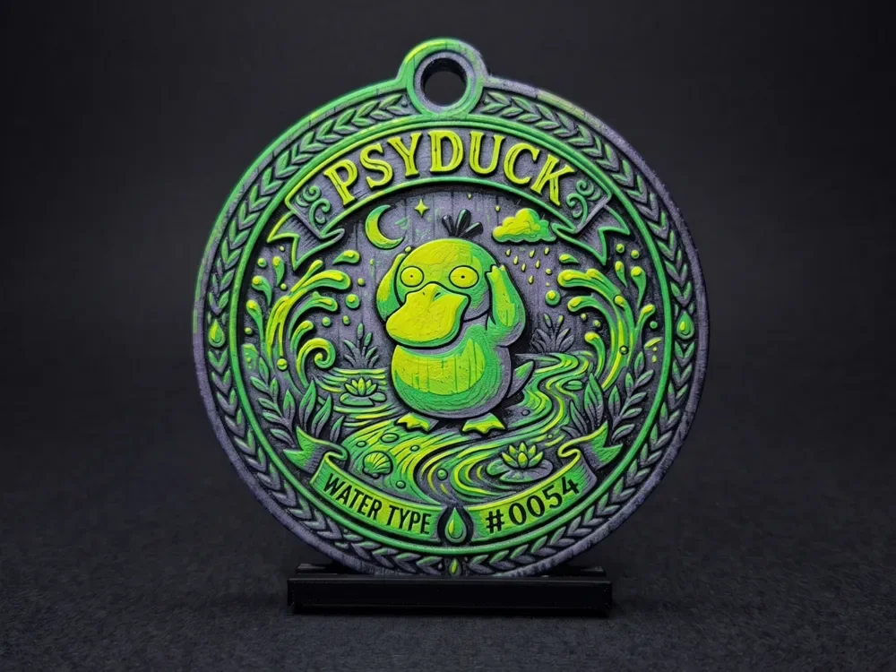 Psyduck #0054 - Pokemon Ornament by LED HueForge model: Psyduck #0054 - Pokemon Ornament by LED