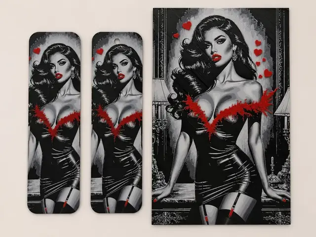 HueForge model: Blood Heart Noir Bookmark Set by Thadius