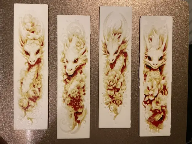 HueForge model: 4x Cute Dragon Bookmark by Morganja