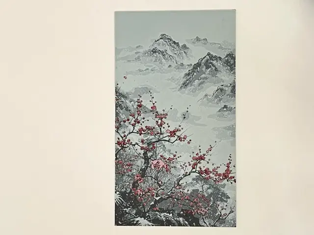 HueForge model: Cherry Blossoms Wintry Mountain #1 by 3djd