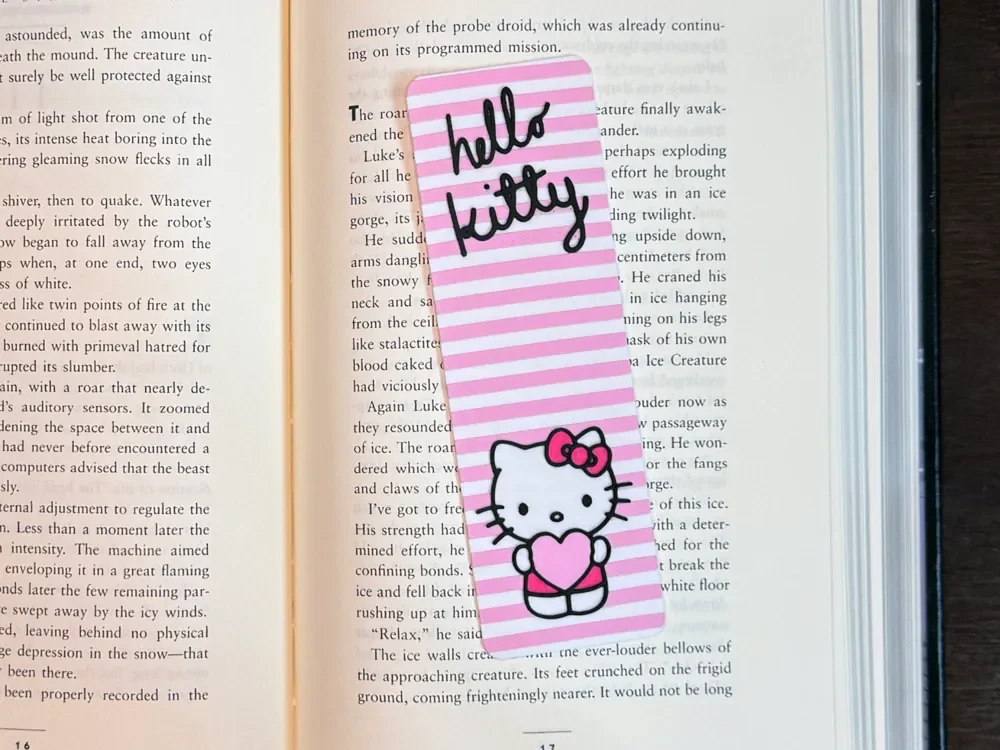 Hello Kitty Bookmark by Artful Creator HueForge model: Hello Kitty Bookmark by Artful Creator