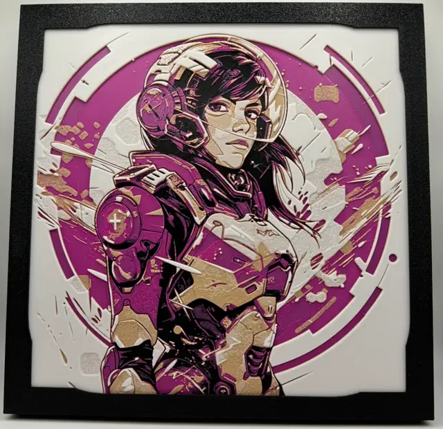 HueForge model: Overwatch - D'va - Hueforge by Canadian Gamer