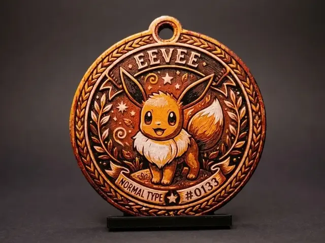 HueForge model: Eevee Pokemon Ornament - 4 Colours by LED