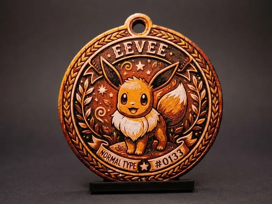 Eevee Pokemon Ornament - 4 Colours by LED HueForge model: Eevee Pokemon Ornament - 4 Colours by LED