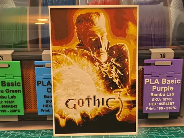 HueForge model: Gothic 3 Game Poster - Hueforge Art by Lumpy3D
