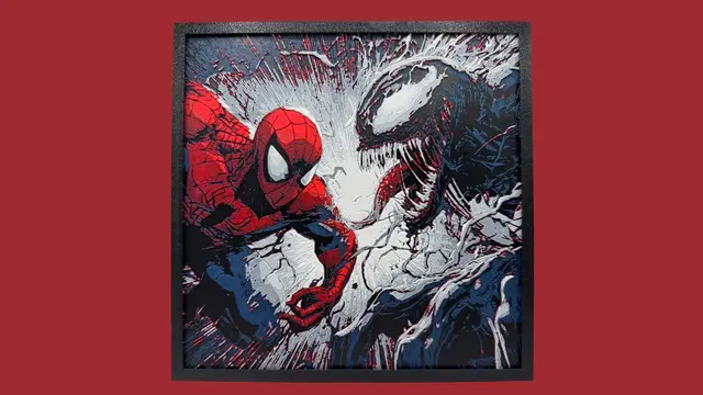 HueForge model: Spiderman Vs Venom by Canadian Gamer