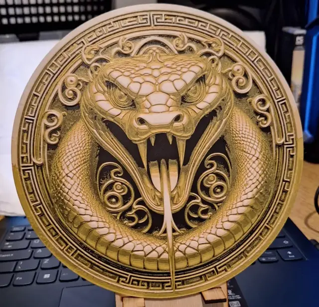 HueForge model: Year of the Snake 2025 v3 - hugeforge golden by 3dGlow