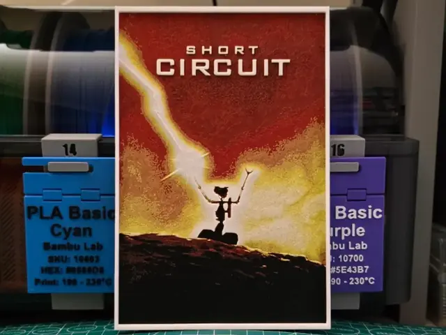 HueForge model: Short Circuit Movie Poster - Hueforge Art by Lumpy3D