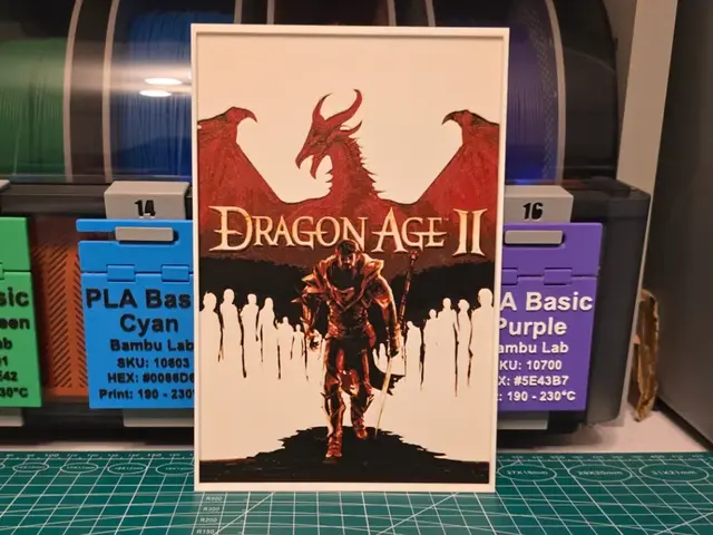 HueForge model: Dragon Age II Game Poster - Hueforge Art by Lumpy3D