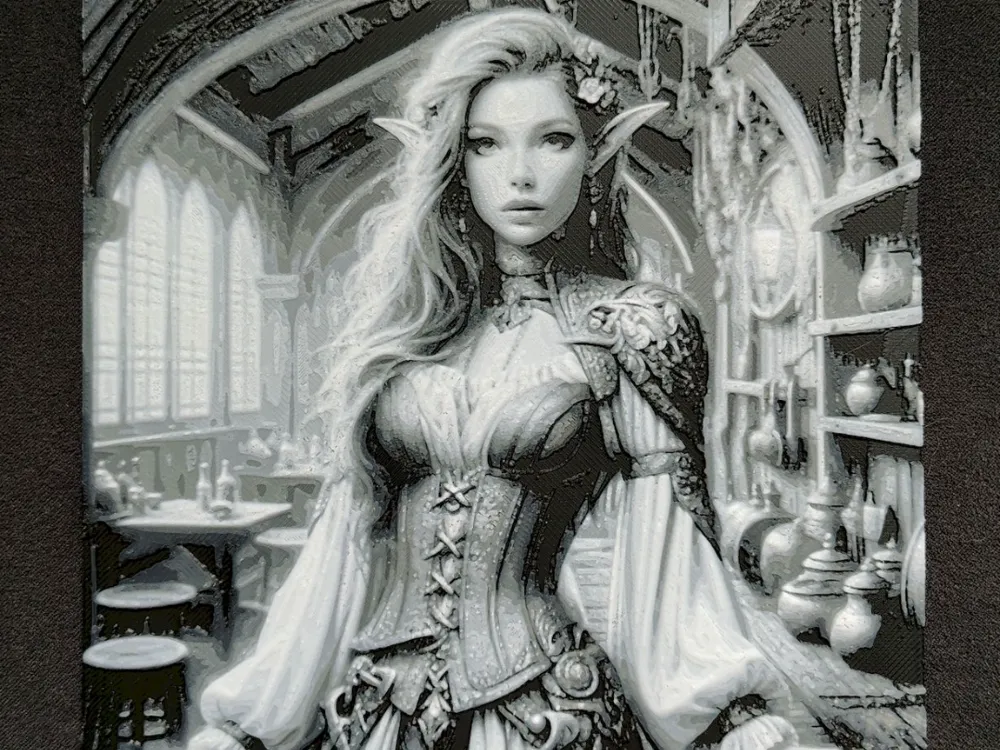 Elf girl III. HueForge by fD.667 HueForge model: Elf girl III. HueForge by fD.667