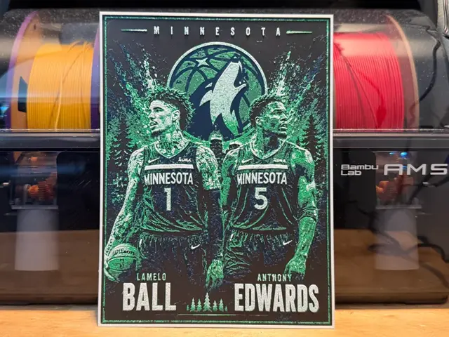 HueForge model: Lamelo Ball and Anthony Edwards Poster HueForge by liv_3d