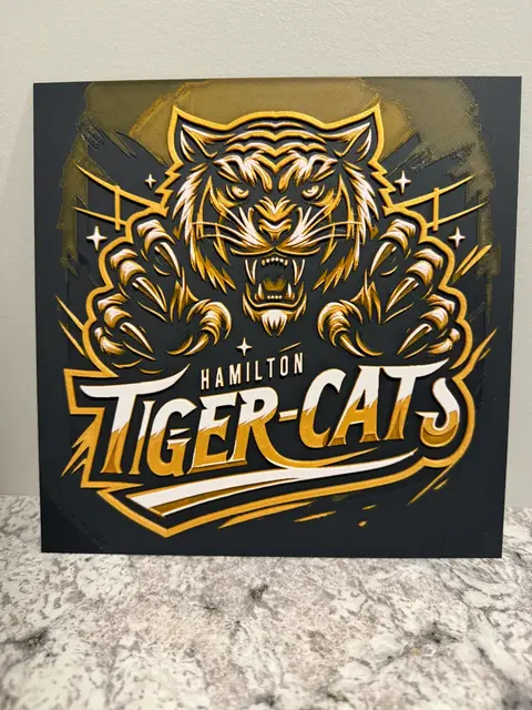 HueForge model: Hamilton Tiger Cats - Hueforge Print 200x200 by Canadian Gamer