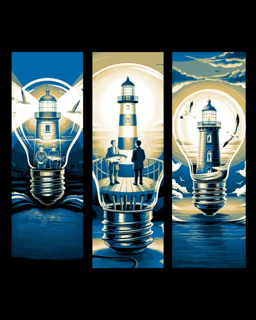 HueForge model: Lighthouse in a bulb - twist on reality - Set of bookmarks by BooneCo3d