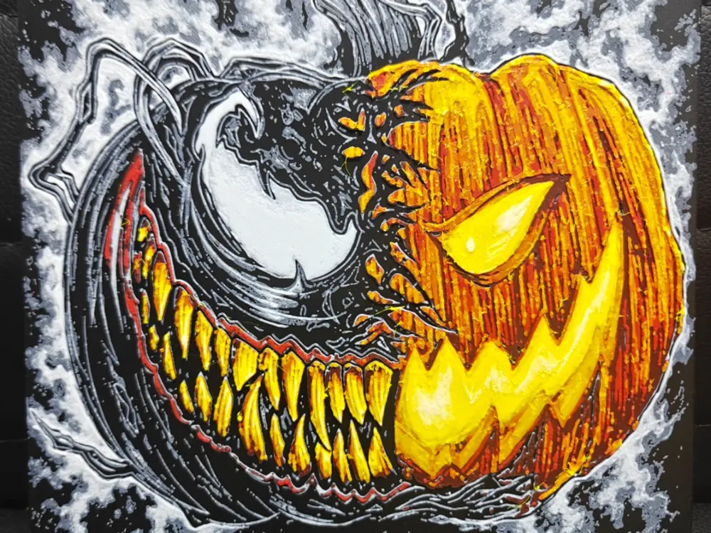 Venom Jack-o-lantern by TheHueforgeLady HueForge model: Venom Jack-o-lantern by TheHueforgeLady