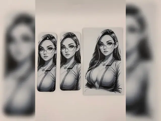 HueForge model: Greyscale Woman with Glasses Bookmark Set by Thadius