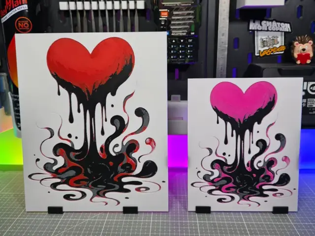HueForge model: Dripping Heart Art - Hueforge - 4 Colors by Montoya Maker