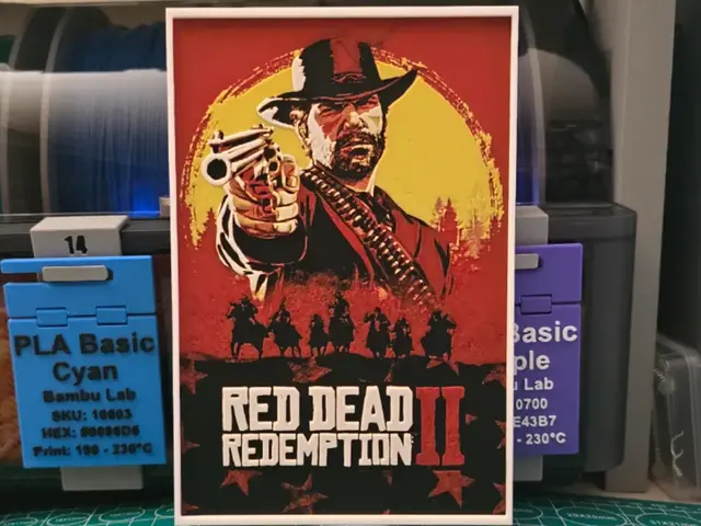 HueForge model: Red Dead Redemption II Poster - Hueforge Art by Lumpy3D