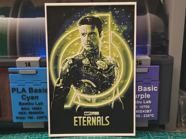 HueForge model: Eternals Movie Poster - Hueforge Art by Lumpy3D