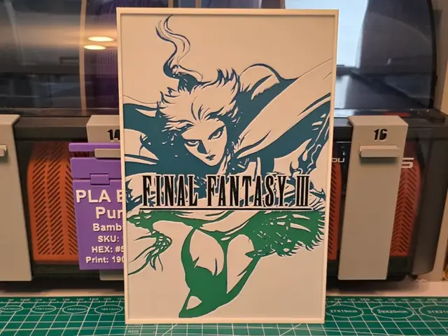HueForge model: Final Fantasy III Game Poster - Hueforge Art by Lumpy3D