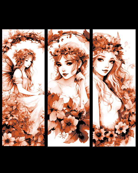 Vintage Fairy Postcard Designs as 3 Bookmarks by BooneCo3d HueForge model: Vintage Fairy Postcard Designs as 3 Bookmarks by BooneCo3d