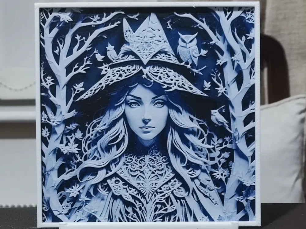 Paperart The Witch - HueForge 3 Color by BoDad HueForge model: Paperart The Witch - HueForge 3 Color by BoDad