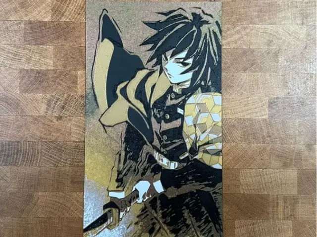 HueForge model: Demon Slayer - Giyu, Water Hashira by Pretty Okay Prints