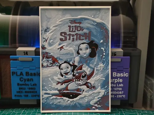 HueForge model: Lilo & Stitch Movie Poster - Hueforge Art by Lumpy3D