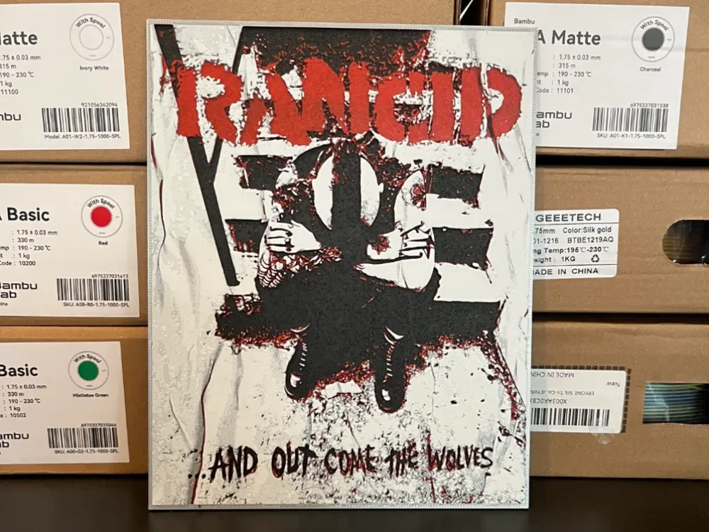 Rancid - Out Come the Wolves Hueforge by Estiv HueForge model: Rancid - Out Come the Wolves Hueforge by Estiv