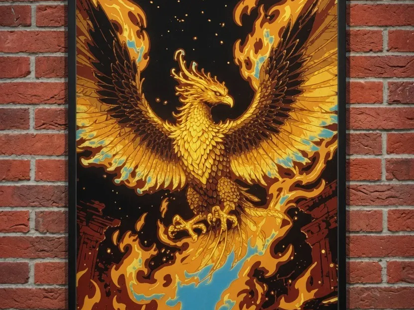Golden Phoenix Rising by World of Glt 3d HueForge model: Golden Phoenix Rising by World of Glt 3d