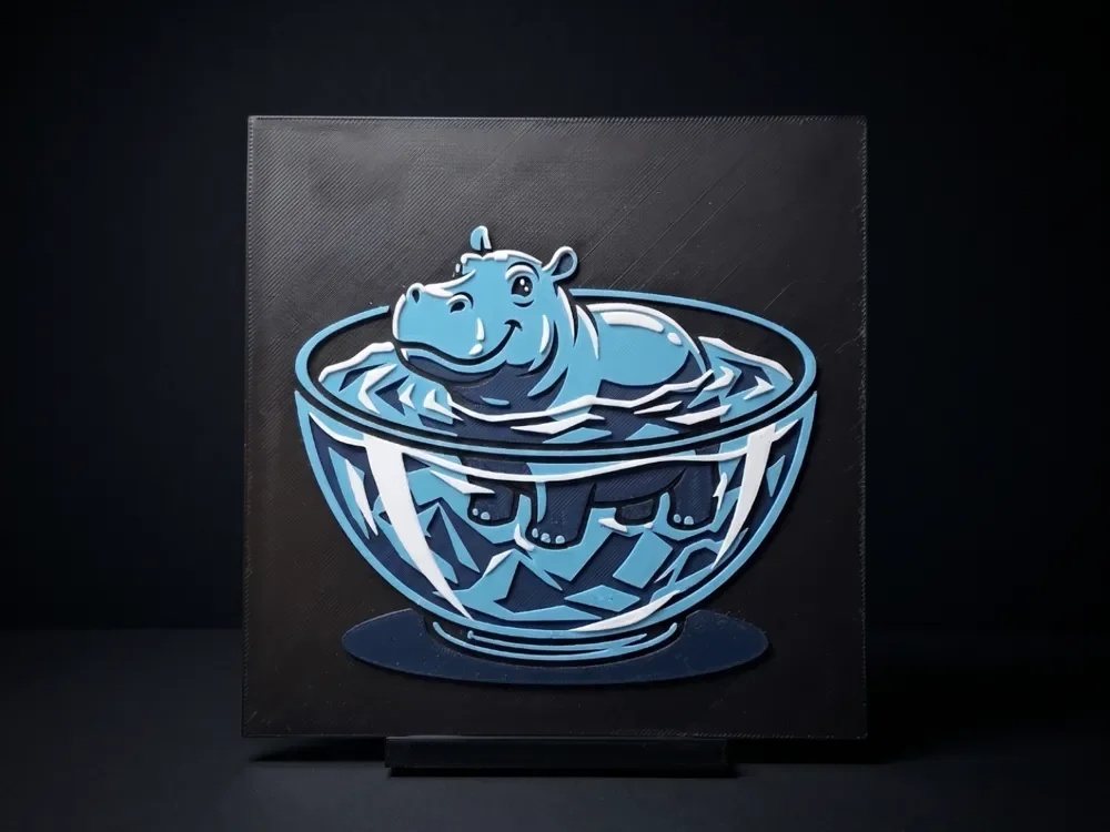 Jello Hippo - Hueforge by LED HueForge model: Jello Hippo - Hueforge by LED