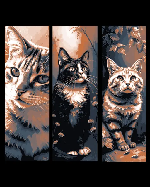 HueForge model: Beautiful depictions of Felis Catus - The house prowler - Set of bookmarks by BooneCo3d