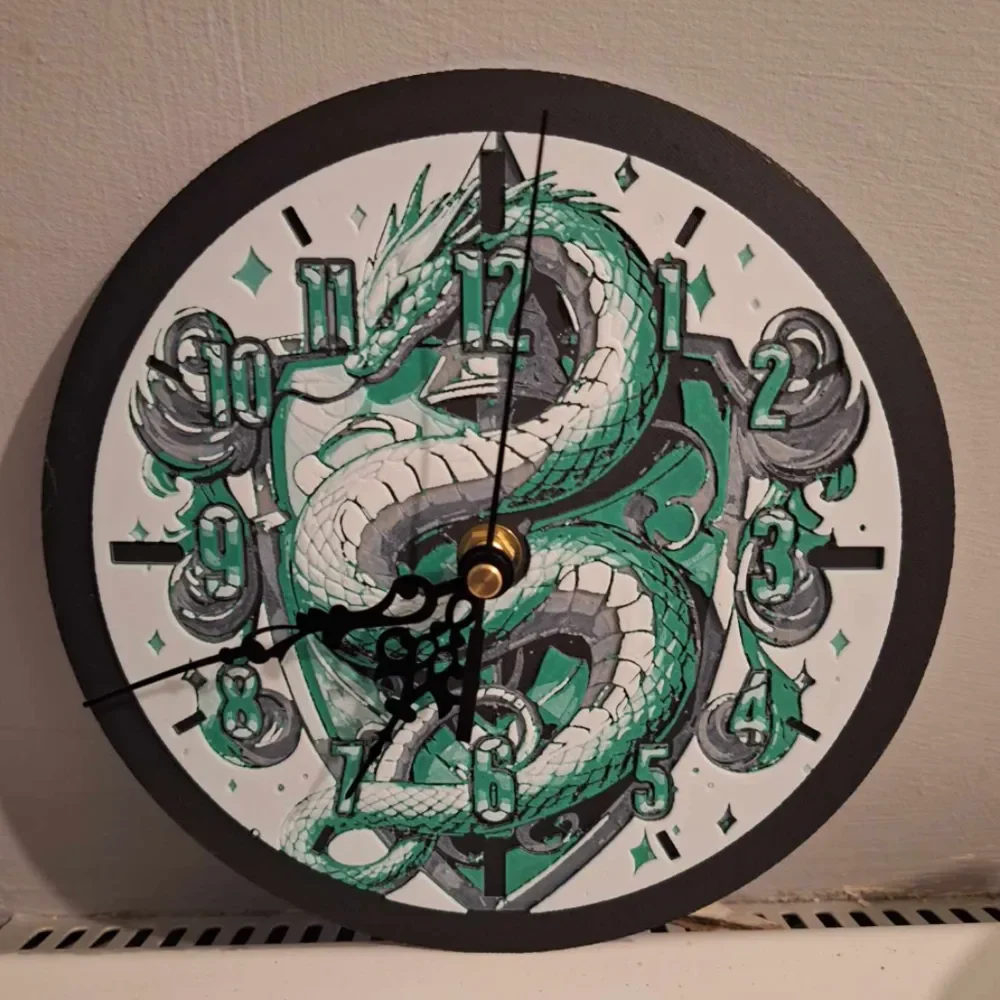 Slytherin Clock - Harry Potter - 20cm by 3dGlow HueForge model: Slytherin Clock - Harry Potter - 20cm by 3dGlow