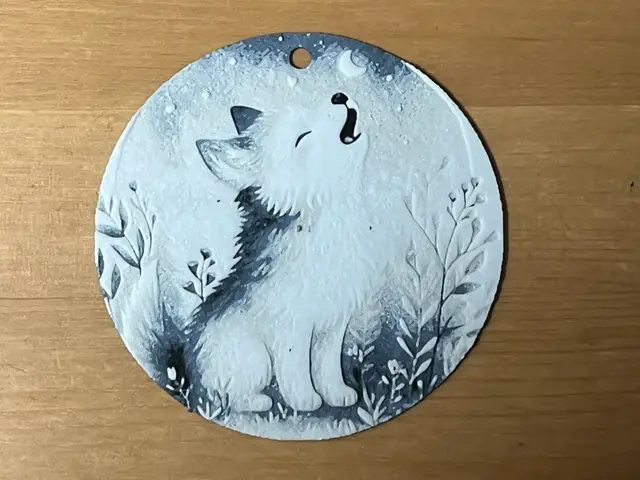 HueForge model: baby wolf bauble by Morganja