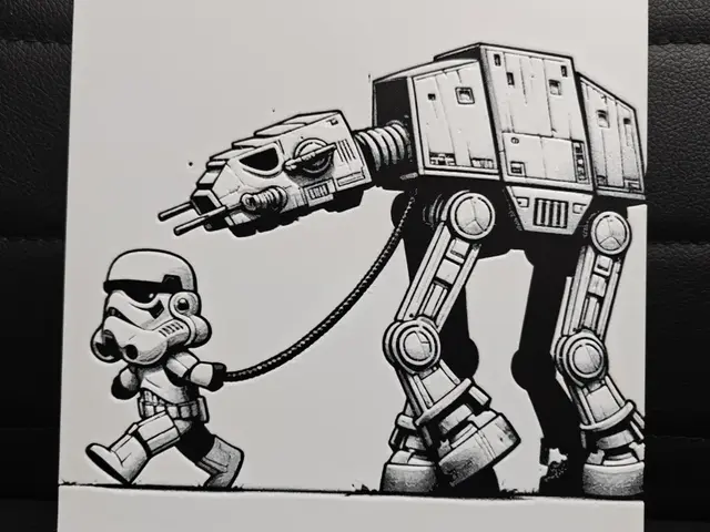 HueForge model: AT-AT Patrol / Stormtrooper & AT-AT by TheHueforgeLady