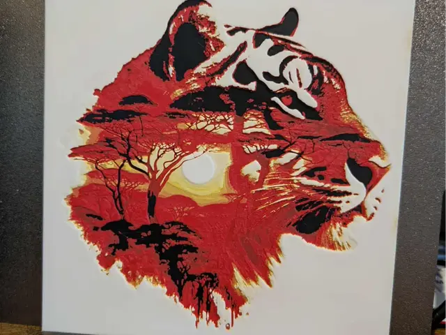 HueForge model: Tiger - Double exposure hueforge by 3dGlow